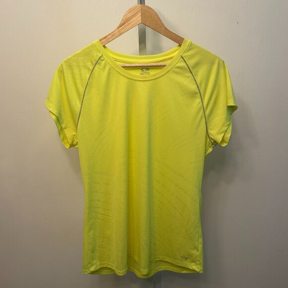 Champion Women's Semi Fitted Yellow Active Athletic Short Sleeve Shirt Sz XXL - Picture 1 of 6